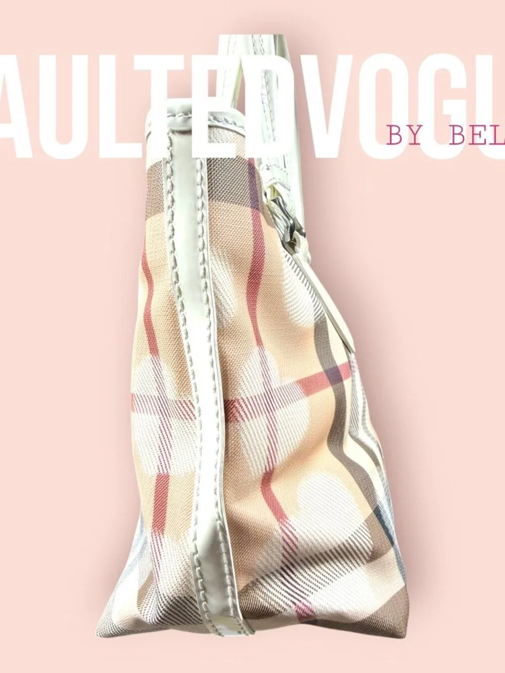 Burberry Nova Check Hearts Tote 💕 Rare Print Canvas Bag - Picture 7 of 11